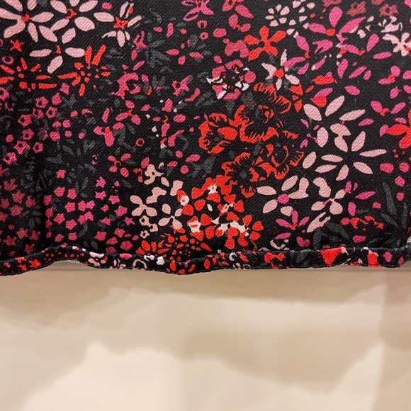 LK Bennett Red and Black Floral Long Sleeve Dress Size 16 - Picture 7 of 8